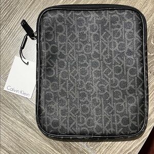 Calvin Klein Monogram Gray Tablet Bag